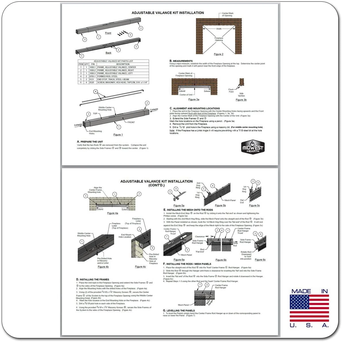 36-48 Inch Black Adjustable Rod And Valance Kit For Masonry Fireplace Spark Screens 6 36-48 Inch Black Adjustable Rod And Valance Kit For Masonry Fireplace Spark Screens - Image 4