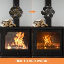 Wood Stove Pipe Fireplace Fan With Magnetic Thermometer, 6 Blades Fan On Chimney, Heat Powered For WoodGas/Pellet/Log Burning Stoves -Cheap Grill Store 71Q wyjTz7L. AC SL1500