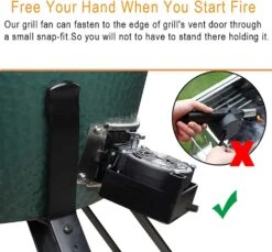 Grill Air Blower Fire Starter Fan For XL Big Green Egg Ceramic Kamado Grill, Shorten The Time Of Ignite The Charcoal -Cheap Grill Store 71QGytYrz8L. AC SL1500 1