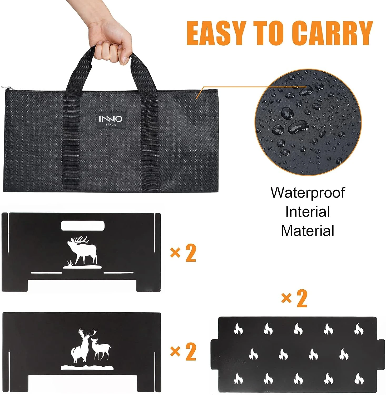 15.8 Inch Collapsible Wood Burning Fire Pit Fire Ring Outdoor Indoor Accessories For Backyard Patio Bonfire, BBQ Camping Travel Or Picnic 4 15.8 Inch Collapsible Wood Burning Fire Pit Fire Ring Outdoor Indoor Accessories For Backyard Patio Bonfire, BBQ Camping Travel Or Picnic - Image 2