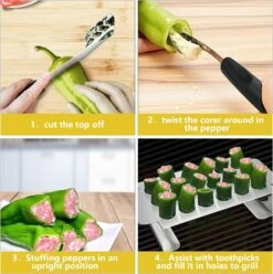 Jalapeno Poppers Rack With Corer Tool - 18 Hole Stainless Steel Popper Holder For BBQ Smoker Or Oven, Come With Smoking Guide And Scraper -Cheap Grill Store 71R4g2MtGCS. AC SL1500