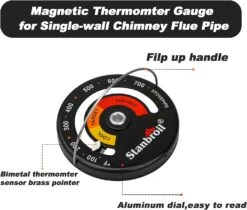 Magnetic Wood Stove Pipe Thermometer, Temperature Meter For Flue Pipe Wood Log Chimney Pipe -Cheap Grill Store 71RwERtAUhS. AC SL1500