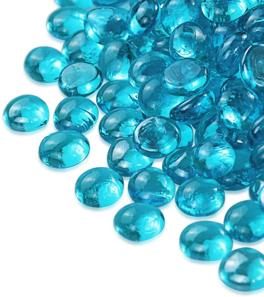 10 LBS 1/2 '' Fire Beads Glass Aqua Blue Reflective Tempered Fire Rocks Beads For Fire Pits, Fireplace And Fire Bowl 5 10 LBS 1/2 '' Fire Beads Glass Aqua Blue Reflective Tempered Fire Rocks Beads For Fire Pits, Fireplace And Fire Bowl - Image 3