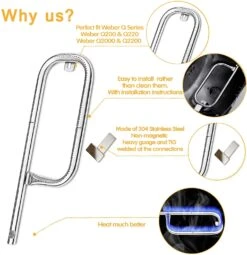 20.5'' Grill Burner For Weber Q2000, Q2200, Q200, Q220 Models, 304 Steel 41862 Replacement Parts -Cheap Grill Store 71SxYZDF9gL. AC SL1500