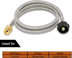5 Feet SS Braided Propane Adapter Hose Converter For QCC1 / Type1 1lb 20 Lb LP Tank, For Weber Q Series And Coleman Stoves -Cheap Grill Store 71TvxuXeqsL. AC SL1500