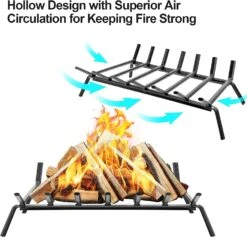 Fireplace Inserts Grates 30 Inch Wide Heavy Duty Solid Steel Wood Holder Rack For Indoor & Outdoor Kindling Wood Stove Hearth Burning Rack -Cheap Grill Store 71UsW8f11wL. AC SL1500