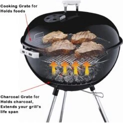 BBQ Grates Kit Fits 18.5'' Weber Kettle Grills, 7432 + 7440 Grate + Thermometer Kit -Cheap Grill Store 71VpJ9h3F0L. AC SL1200 2