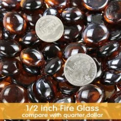 10 LBS 1/2'' Copper Fire Beads Glass Reflective Tempered Fire Rocks Beads For Fire Pits, Fireplace And Fire Bowl -Cheap Grill Store 71WeeH3dq9L. AC SL1000