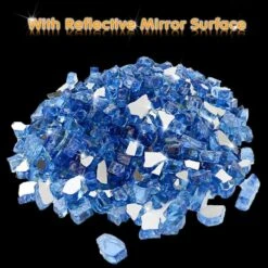 1/2'' Patio Heaters Fire Glass Reflective Tempered Pacific Blue Fire Rock For Fire Pits, Fireplace -Cheap Grill Store 71WfI3ey6oL. AC SL1000