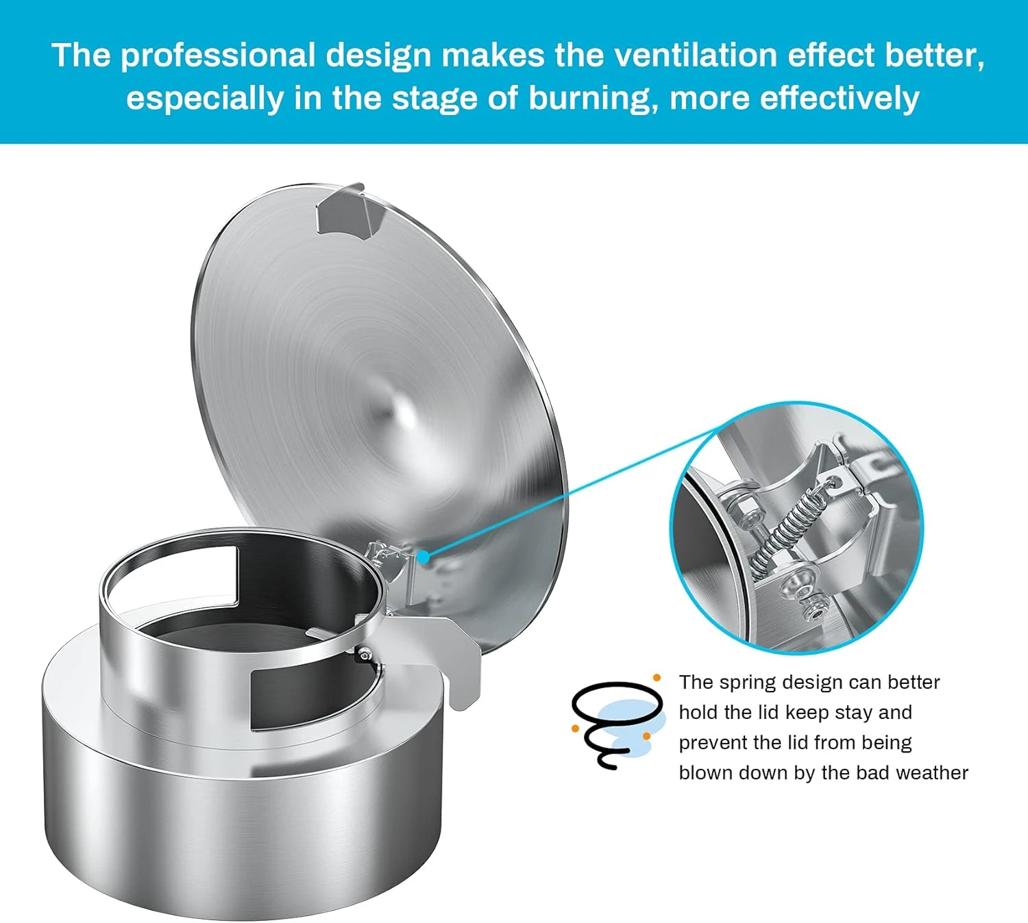 Stainless Steel Vented Chimney Cap For Kamado Joe Classic And Big Joe Grills, Daisy Wheel Cap Replacement Accessory 7 Stainless Steel Vented Chimney Cap For Kamado Joe Classic And Big Joe Grills, Daisy Wheel Cap Replacement Accessory - Image 5