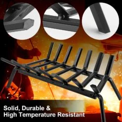 Fireplace Inserts Grates 21 Inch Wide Heavy Duty Solid Steel Wood Holder Rack For Indoor & Outdoor Kindling Wood Stove Hearth Burning Rack -Cheap Grill Store 71ZQuOD3sKL. AC SL1500