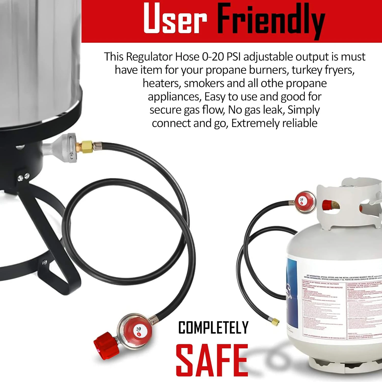 4 Feet High Hose Regulator, 3/8'' Female Flare, Up To 120,000 BTU/h, QCC-1/Type 1 9 4 Feet High Hose Regulator, 3/8'' Female Flare, Up To 120,000 BTU/h, QCC-1/Type 1 - Image 7