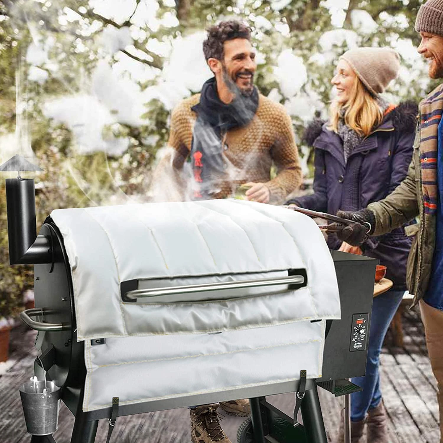 Thermal Insulated Blanket Winter Cover Fits Traeger Pro 34, Elite 34 And Eastwood 34 Series Grill Models 5 Thermal Insulated Blanket Winter Cover Fits Traeger Pro 34, Elite 34 And Eastwood 34 Series Grill Models - Image 3