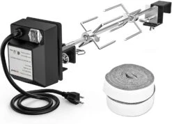 Rotisserie Kit With Rotisery Motor Fits Large Big Green Eye, Kamado Joe Big Joe, Pit Boss Etc Kamado Grills