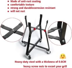 Rolling Nest Cart Stand For Kamado Joe JR Junior Ceramic Egg Charcoal Grills, With Heavy Duty Locking Caster Wheels -Cheap Grill Store 71bhkkInsiL. AC SL1500