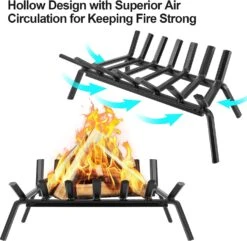 Fireplace Inserts Grates 21 Inch Wide Heavy Duty Solid Steel Wood Holder Rack For Indoor & Outdoor Kindling Wood Stove Hearth Burning Rack -Cheap Grill Store 71bs8GlsXWL. AC SL1500