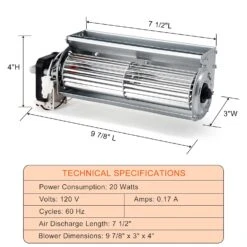 Fireplace Blower Kits For Pleasant Hearth Fireplace Insert, GFB100 Blower Fan For Pleasant Hearth Vent-Free VFF-PH32DR, VFF-PH20D, VFF2-PH20D Parts -Cheap Grill Store 71ckmQtiPXL. SL1500