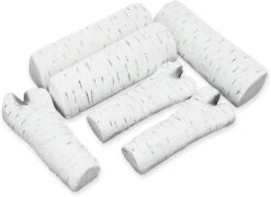 6Pcs Small Birch Ceramic Wood Logs & Accessories For All Types Of Gas Fire Pits Inserts, Ventless & Vented, Propane, Gel, Ethanol, Outdoor Fireplaces