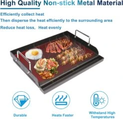 Universal Griddle Flat Top Plate 17" X13” Nonstick Coating Cooking Griddle Pan Fits Weber, Nexgrill, Charbroil, Kenmore Etc Stove/Gas/Charcoal Grills -Cheap Grill Store 71fGSutnipL. AC SL1500 b6d3c739 3886 4ac3 ae91 ab54aeae2a39