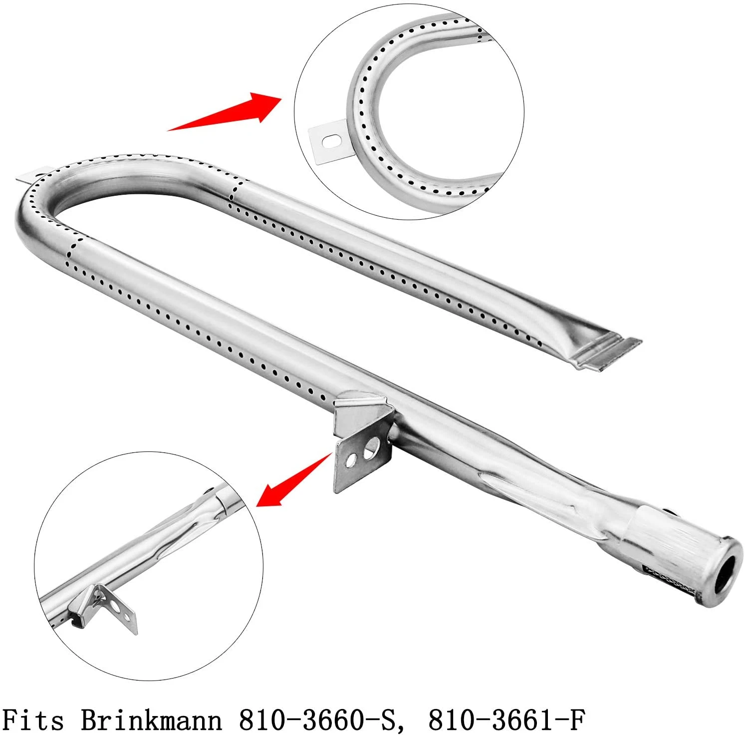 Replacement Parts Kit For Brinkman 810-3660-0, 810-3660-F, 810-3660-S, 810-3661-F Gas Grills, Burners, Heat Plates, Crossover Tubes Set 7 Replacement Parts Kit For Brinkman 810-3660-0, 810-3660-F, 810-3660-S, 810-3661-F Gas Grills, Burners, Heat Plates, Crossover Tubes Set - Image 5