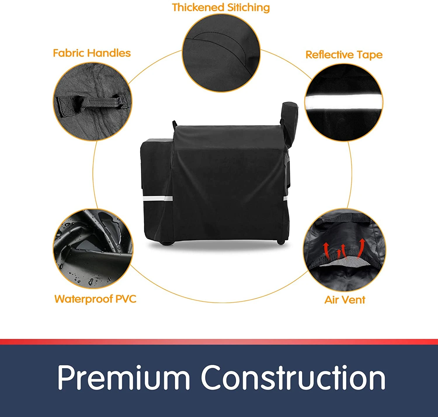 Grill Cover For Traeger Pro 34 Series Wood Pellet Grill Smoker 8 Grill Cover For Traeger Pro 34 Series Wood Pellet Grill Smoker - Image 6