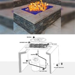 Propane Fire Pit LP Burner Connection Installation Kit 150k BTU Air Mixer, Chrome Key Valve & Regulator -Cheap Grill Store 71hq9FNLyiL. AC SL1500
