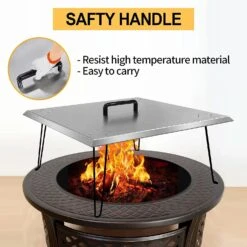 24'' Square Fire Pit Heat Deflector Burner Lid Cover To Push Heat Down And Out With Carrying Handle And Foldable Legs To Warm Friends And Family -Cheap Grill Store 71jKW M159L. AC SL1500 231af610 b3d0 462f 86bf 55f33595dfdd