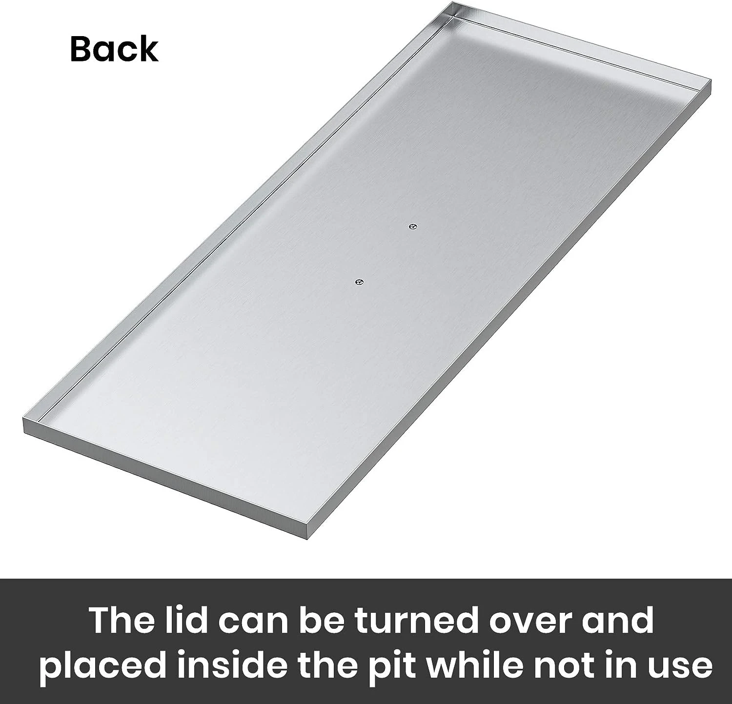 33" X 9" Rectangular Fire Pit Burner Pan Lid Cover Fits 30 X 6 Inch Drop-in Fire Pit Burner Pan 7 33" X 9" Rectangular Fire Pit Burner Pan Lid Cover Fits 30 X 6 Inch Drop-in Fire Pit Burner Pan - Image 5