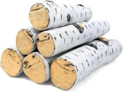 6Pcs Gas Fireplace Ceramic Fiber Fake Wood Logs Set For Gas Fireplace, Indoor Inserts, Outdoor Firebowl, Fire Pits, Vented, Linear Fire Pits