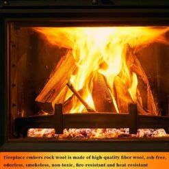 12Oz Glowing Embers Rock Wool Mixed With Vermiculite Crackling Ash For Realistic Fake Coals For Indoor Vented Gas Fireplace Fire Pit Stoves Insert -Cheap Grill Store 71lVCJbQ FL. AC SL1500