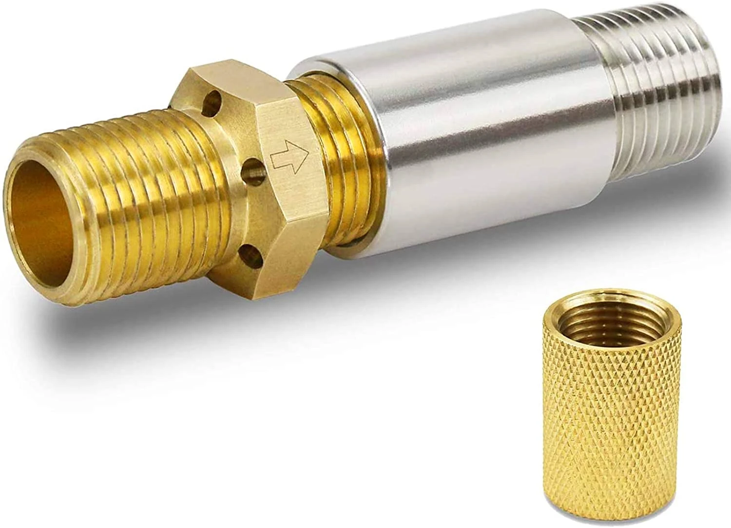 1/2'' Gas Solid Brass Air Mixer Valve 150K BTU Fits Outdoor, Vented And Liquid Propane Fire Pits, Fireplaces 3 1/2'' Gas Solid Brass Air Mixer Valve 150K BTU Fits Outdoor, Vented And Liquid Propane Fire Pits, Fireplaces