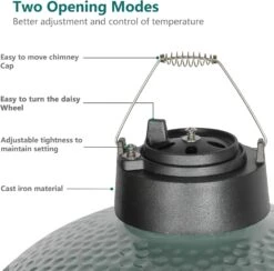 Cast Iron Chimney Vented Cap Daisy Wheel For Big Green Egg Medium & Large & XLarge Kamado Ceramic Grills, BGE Big Green Egg Accessories -Cheap Grill Store 71n2b9AfkCL. AC SL1500