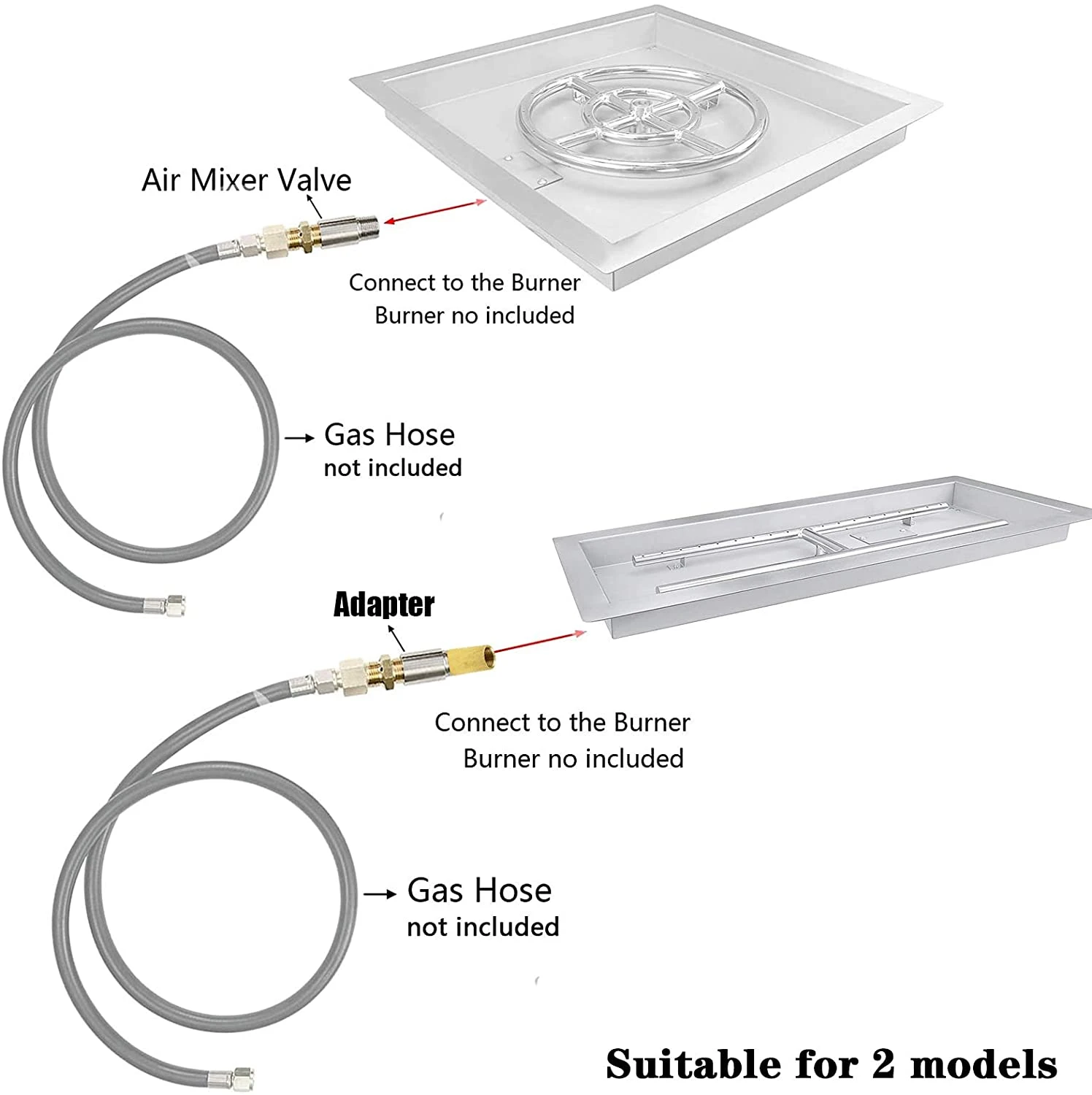 1/2'' Gas Solid Brass Air Mixer Valve 150K BTU Fits Outdoor, Vented And Liquid Propane Fire Pits, Fireplaces 8 1/2'' Gas Solid Brass Air Mixer Valve 150K BTU Fits Outdoor, Vented And Liquid Propane Fire Pits, Fireplaces - Image 6