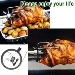 Rotisserie Kit For Kamado Joe Classic Joe Series, Large Big Green Egg, And Other 18 Inch Ceramic Egg Kamado Charcoal BBQ Grills, Fits For Joetisserie -Cheap Grill Store 71nhqc 8jOL. AC SL1500