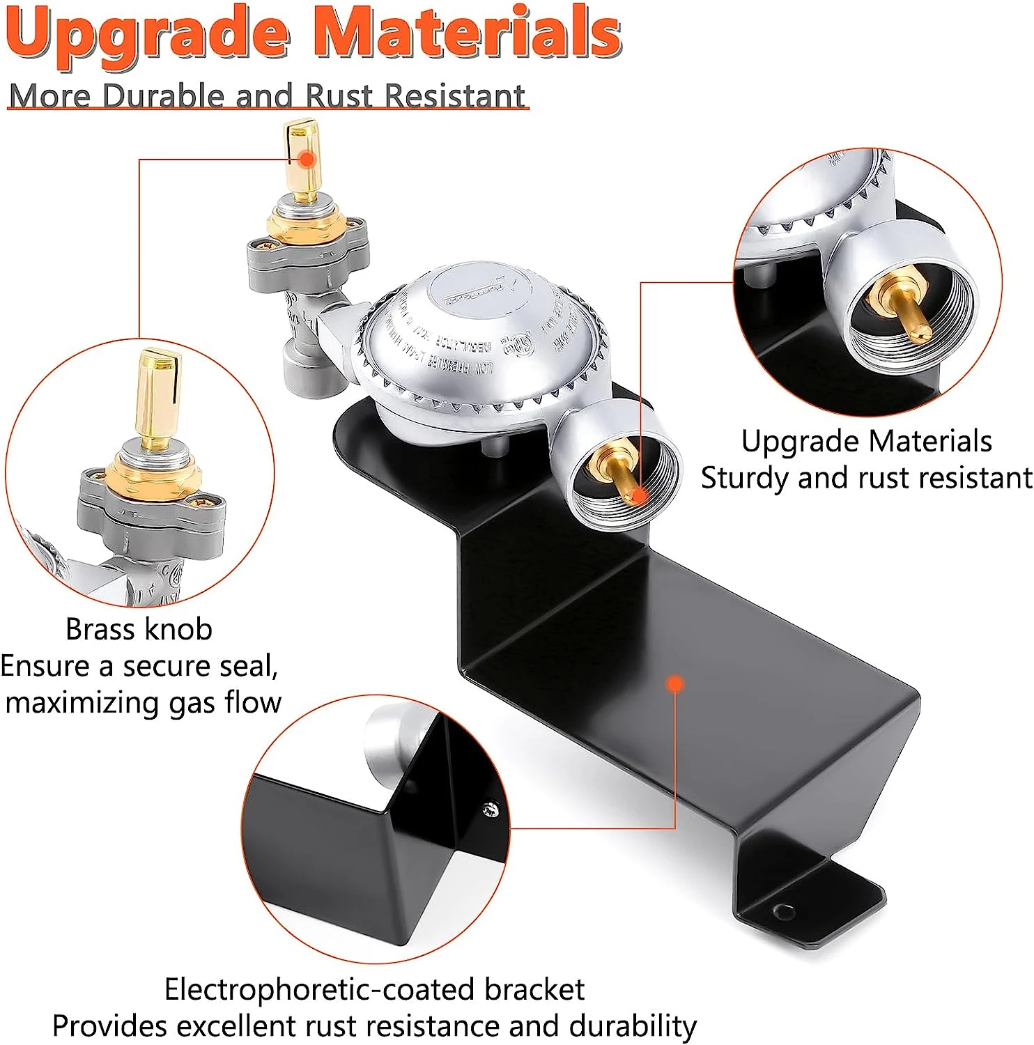 80477 Grill Valve Regulator For Weber Q100, Q120 Gas Grills(2013 & Older), For Weber 386001, 386002, 396001, 516002, 516501 Gas Grills 4 80477 Grill Valve Regulator For Weber Q100, Q120 Gas Grills(2013 & Older), For Weber 386001, 386002, 396001, 516002, 516501 Gas Grills - Image 2