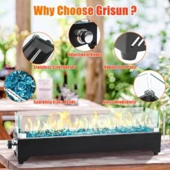 28 Inch Tabletop Propane Fire Pit, 40000 BTU, Stainless Steel Outdoor Portable Fire Pit With Cover And Windscreen 11 28 Inch Tabletop Propane Fire Pit, 40000 BTU, Stainless Steel Outdoor Portable Fire Pit With Cover And Windscreen -Cheap Grill Store 71pTLPLxEYL. AC SL1500