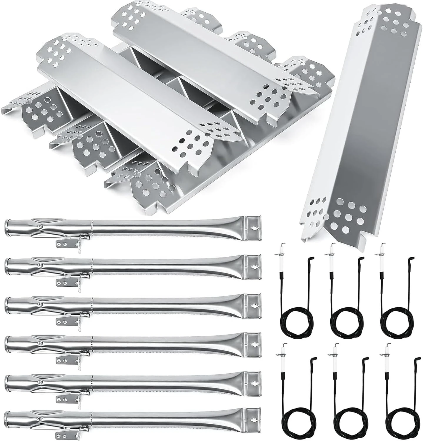 Replacement Parts Kit For Nexgrill 6 Burner 720-0898, 720-0898A, 730-0898, 730-0898A Grills, Stainless Steel Burners And Heat Plates 3 Replacement Parts Kit For Nexgrill 6 Burner 720-0898, 720-0898A, 730-0898, 730-0898A Grills, Stainless Steel Burners And Heat Plates