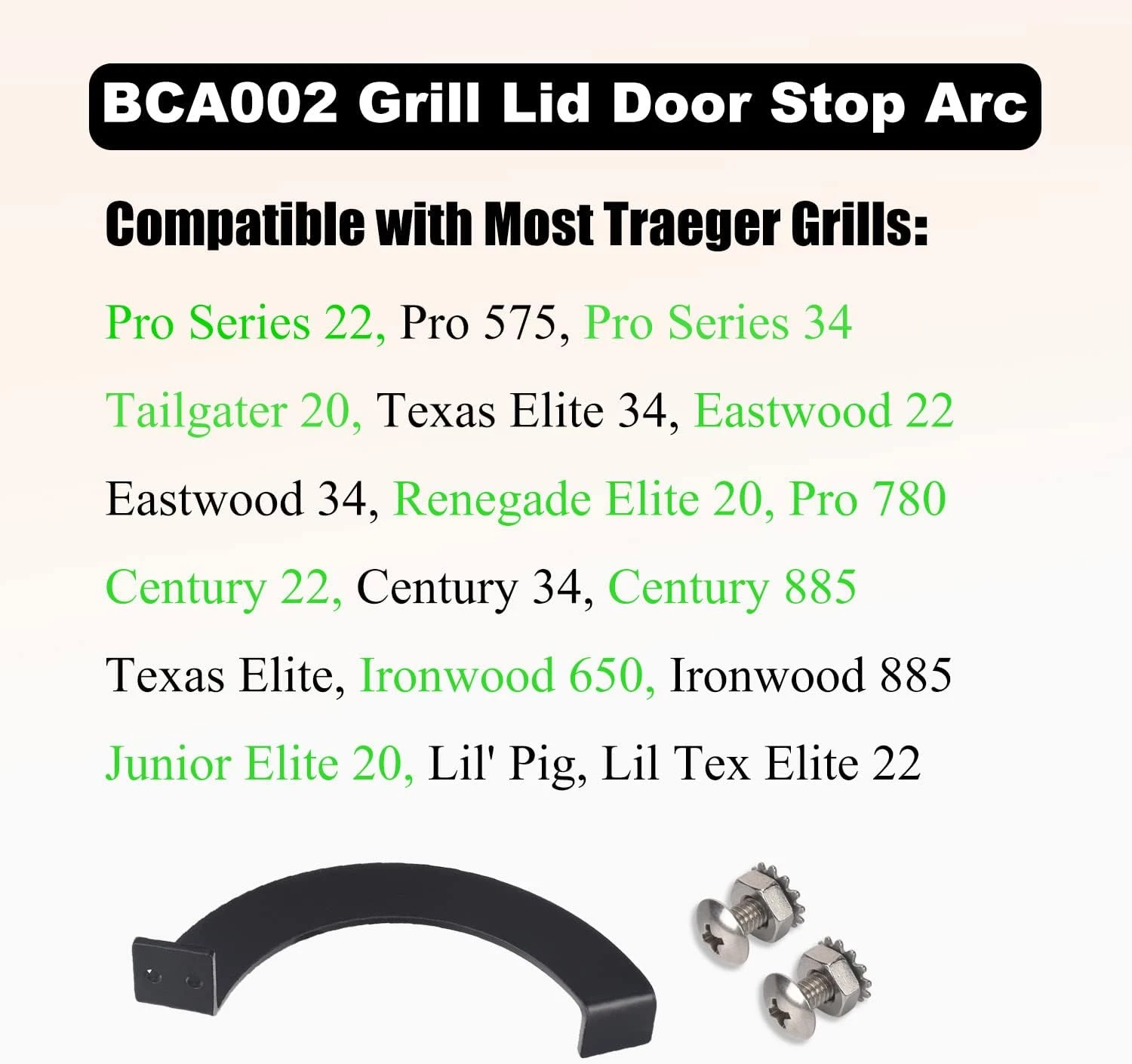 Grill Lid Door Stop Arc Right Side BCA002 Fits Most Traeger Century 885, Eastwood 22, Eastwood 34, Lil Tex 22 & More Wood Pellet Smoker Grill 4 Grill Lid Door Stop Arc Right Side BCA002 Fits Most Traeger Century 885, Eastwood 22, Eastwood 34, Lil Tex 22 & More Wood Pellet Smoker Grill - Image 2