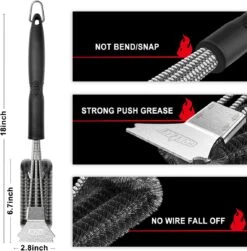 Grill Cleaning Brush And Scraper, Extra Strong BBQ Grill Cleaner Accessories, Safe Wire Bristles 18" Barbecue Brush For Grill Grates -Cheap Grill Store 71sOwr2VshL. AC SL1200
