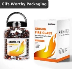 Amber Fire Glass Diamonds Luster Reflective Tempered Rocks For Fire Pit, 10 Pounds 1 Inch For Natural Or Propane Fireplace -Cheap Grill Store 71tvofy4UjL. AC SL1500