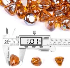 1'' High Luster Reflective Tempered Pink Champagne Fire Glass Diamonds Rock For Fire Pit, Fireplace, 10 LBS Kit -Cheap Grill Store 71vAiVF1nGL. AC SL1500