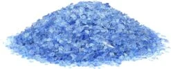 Pacific Ocean Blue Crushed Fire Glass Reflective Tempered Pebbles Gravel Marbles For Crafts Resin Art, Garden Decoration, Fireplace, 2 Lbs Jar 3-6mm