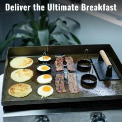 6Pcs Griddle Breakfast Kit For Griddle Flat Top Blackstone, Camp Chef, Cuisinart, Pit Boss, Pancake Batter Dispenser, Bacon Press, And Egg Rings -Cheap Grill Store 71vyJcK vZL. AC SL1500