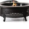 40 Inch Round Wood Burning Fire Pit Table For Backyard Patio And Outdoor With Mesh Spark Screen And Fire Poker -Cheap Grill Store 71w8ELLimpL. AC SL1500