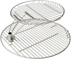 Grates Combo Kit Fits Large Big Green Egg, Char-Griller, Kamado Joe Classic, Pit Boss K22, Louisiana K22, 18.5" Cooking Grate And 13.5" Warming Rack