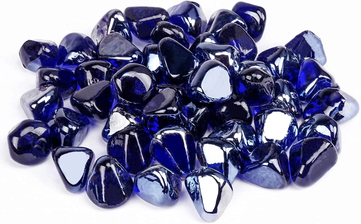 1'' High Luster Reflective Tempered Cobalt Blue Fire Glass Diamonds Rock For Fire Pit, Fireplace, 10 LBS Kit 2 1'' High Luster Reflective Tempered Cobalt Blue Fire Glass Diamonds Rock For Fire Pit, Fireplace, 10 LBS Kit