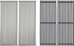 Cooking Grates & Emitter Plates For Char-Broil 463244212, 463270615, 463272912, 463273615, 466270612, 463241014, 466241014 2 Burner Gas Grills