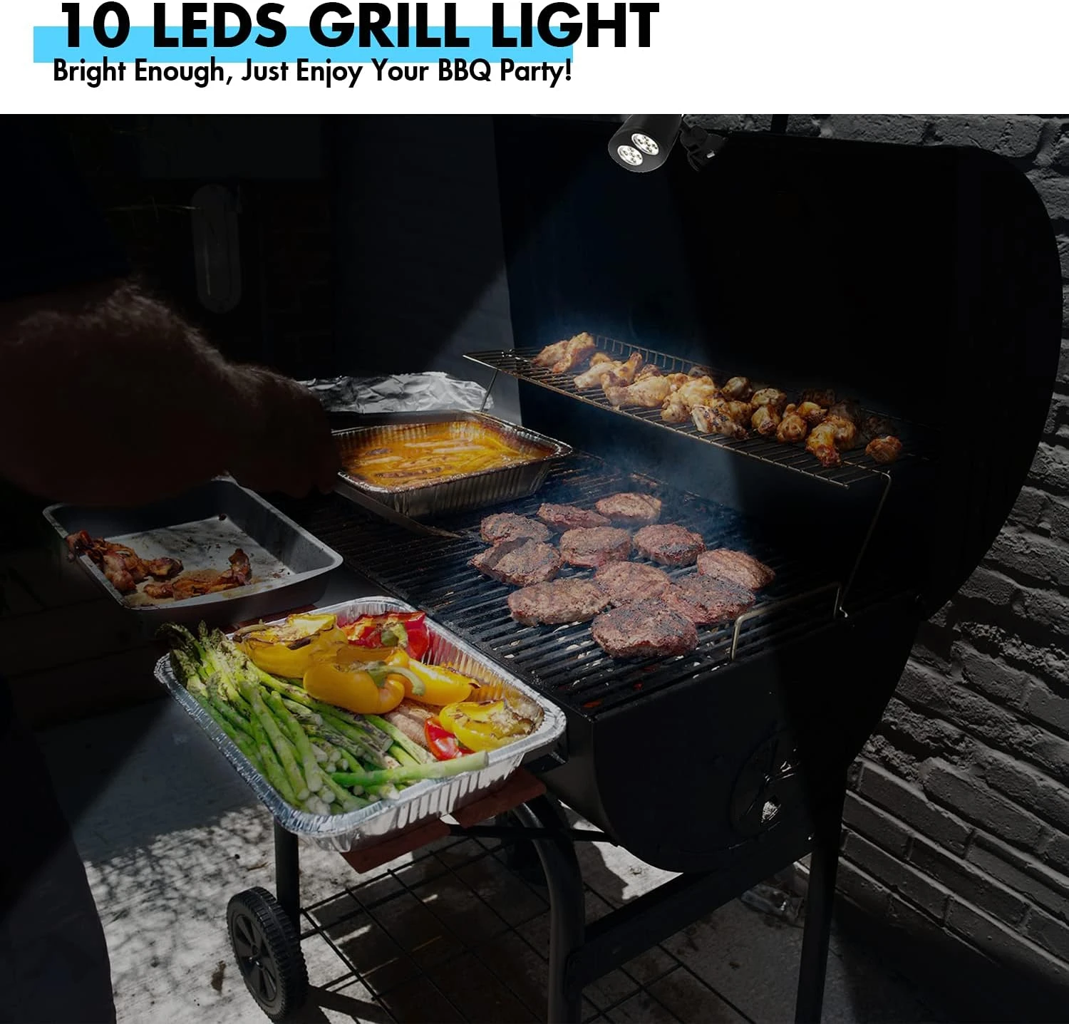 Barbecue Grill Light Batteries Included, 360°Rotation With 10 Super Bright LED Lights, Durable, Weather Resistant For BBQ Gas/Charcoal/Electric Grill 7 Barbecue Grill Light Batteries Included, 360°Rotation With 10 Super Bright LED Lights, Durable, Weather Resistant For BBQ Gas/Charcoal/Electric Grill - Image 5