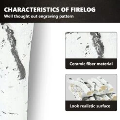 12Pcs Birch Ceramic Wood Fake FireLogs For Indoor Gas Inserts, Ventless & Vented, Propane, Gel, Ethanol, Electric Or Outdoor Fireplaces & Fire Pits -Cheap Grill Store 71zsoDJVDOL. AC SL1500