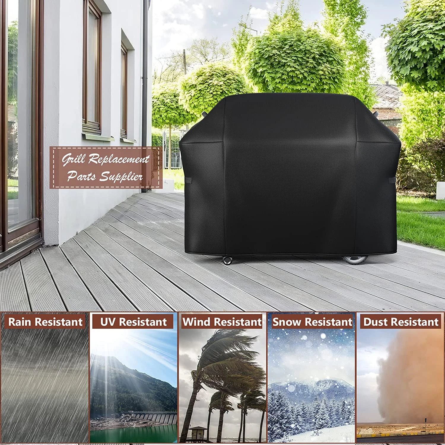 Grill Cover For Broil King 4 - 5 Burner Gas Grills, 73L X 25W X 44.5H 7 Grill Cover For Broil King 4 - 5 Burner Gas Grills, 73L X 25W X 44.5H - Image 5